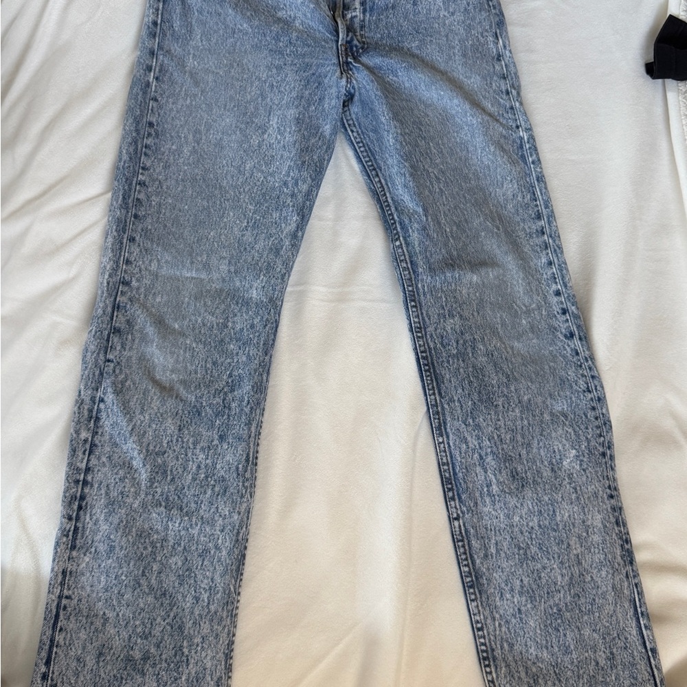 Levi’s Button Fly 501  Blue Acid Wash Jeans 31x32